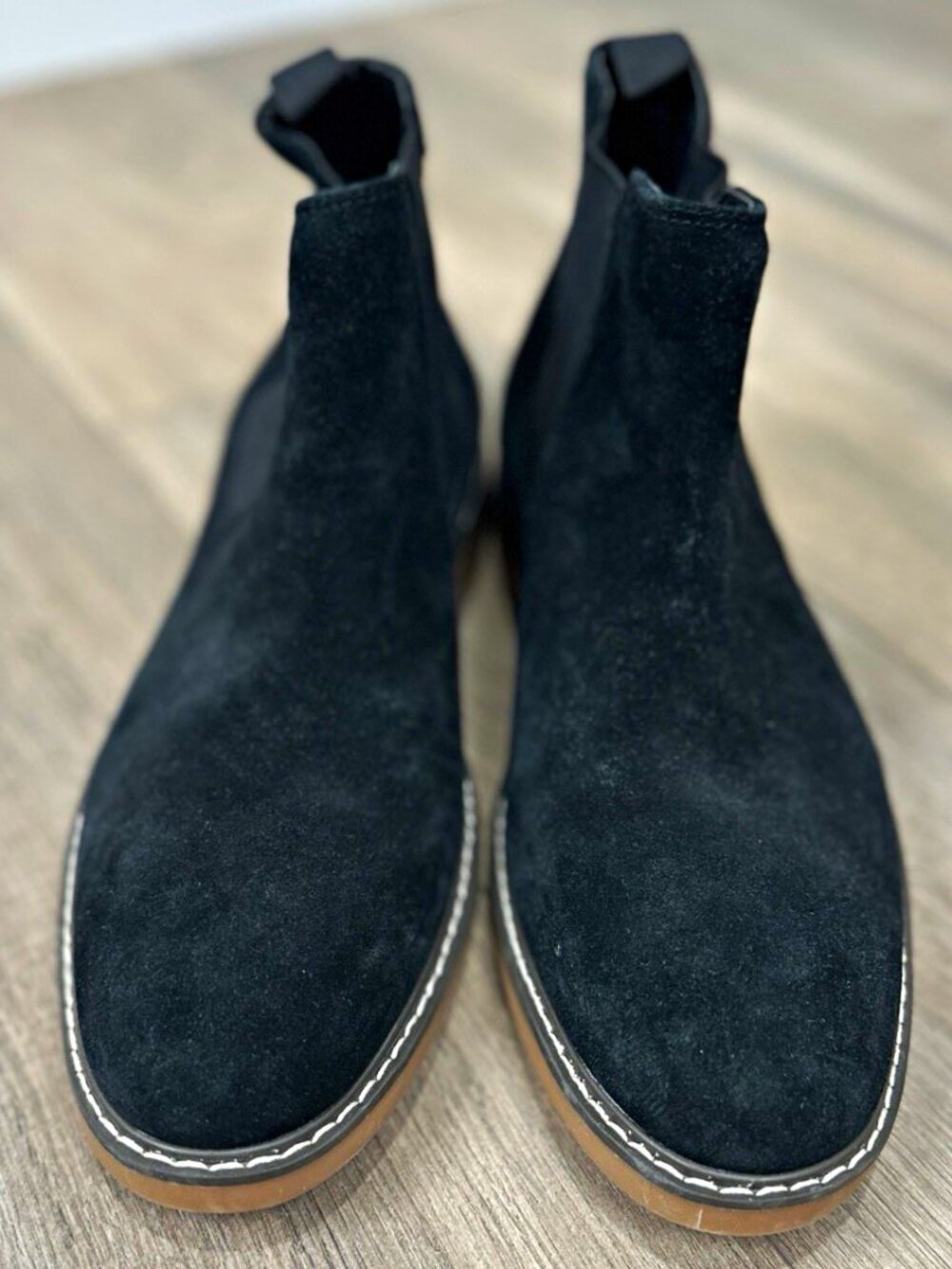 Abound Men’s 10M Black Suede Leather Chelsea Ankle Boots Water Resistant New